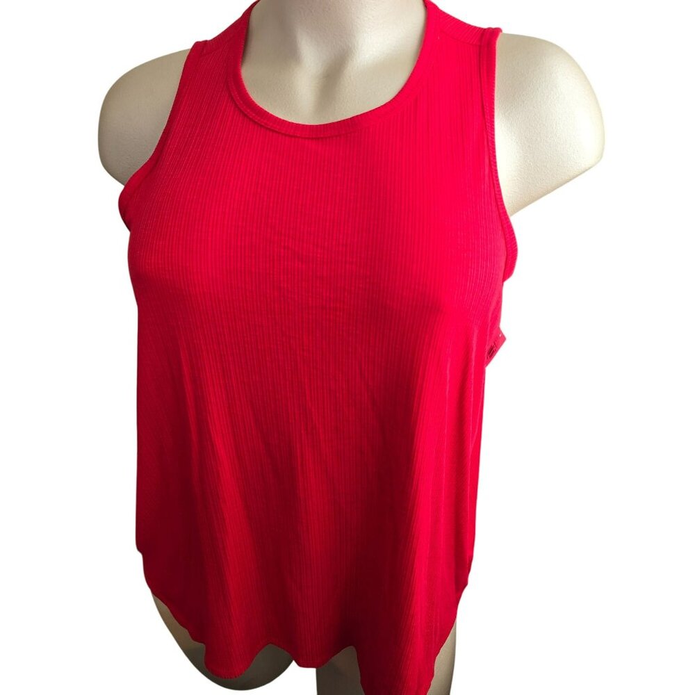 Old Navy Womens Red Pink Ribbed Tank Top Luxe Size XXL NWT JJ4058